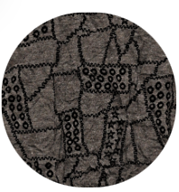 Chalet Gizel Long Sleeve Recycled Crinkle Jersey Top with Abstract Black Geometric Detailing - CB62318