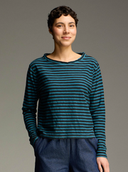CUT LOOSE Black Stripe Boxy Mockneck Top - 5756494