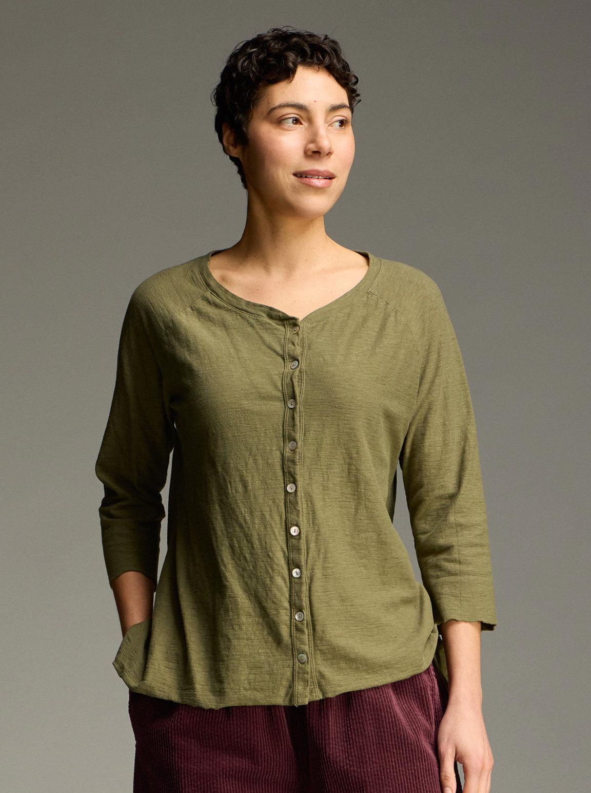 CUT LOOSE Linen Cotton Jersey Cardi - 5017496