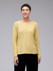 CUT LOOSE Linen Cotton Jersey Long Sleeve Bias Top - 5017811