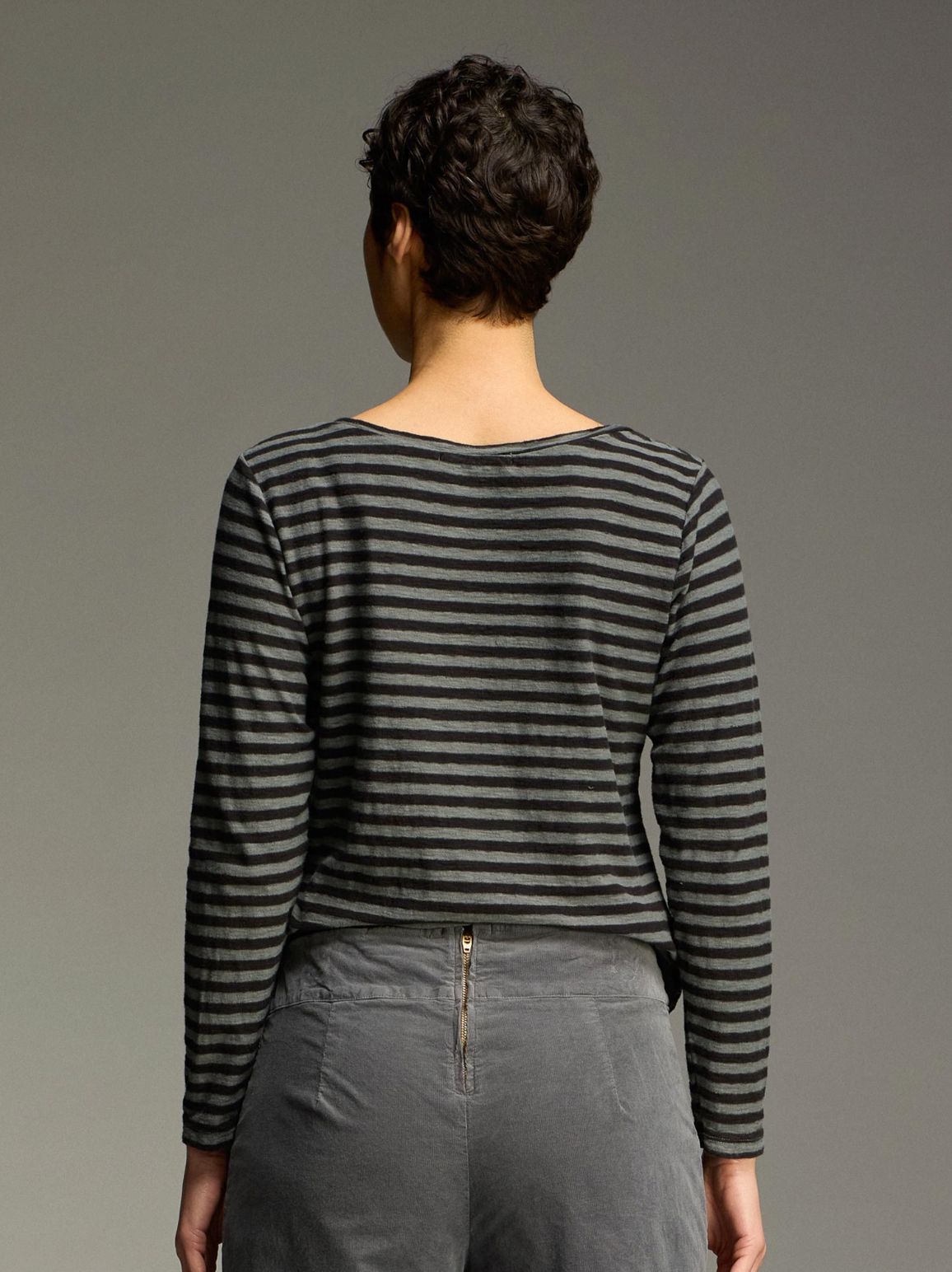 CUT LOOSE Black Stripe Long Sleeve Border Top - 5757821