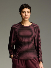 CUT LOOSE Black Stripe Slouchy Raglan Tee - 5756411