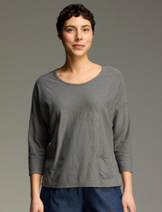CUT LOOSE Linen Cotton Jersey Boxy Pocket Tee - 5017954