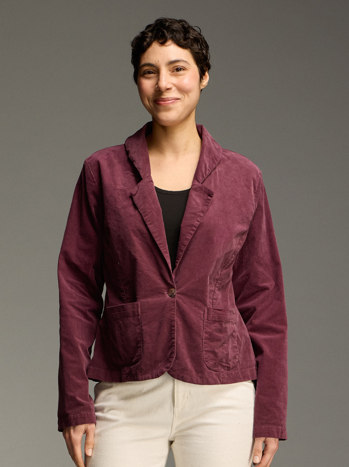 CUT LOOSE Mini Cord One Button Blazer - 0038723
