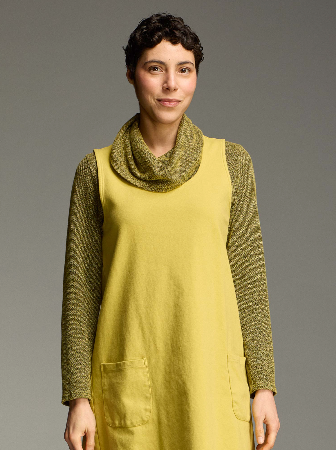 CUT LOOSE Marled Sweater Knit Cowl Neck Pullover - 6707428