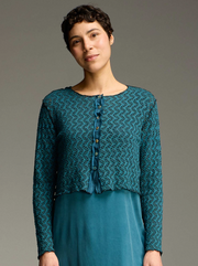 CUT LOOSE Blk/Nat Crochet Crop Cardigan - 0128785