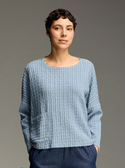 CUT LOOSE Textured Stripe One-Size Pocket Pullover - 0697625