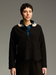 CUT LOOSE Pebbled Boiled Wool Bomber Jacket - 3908189