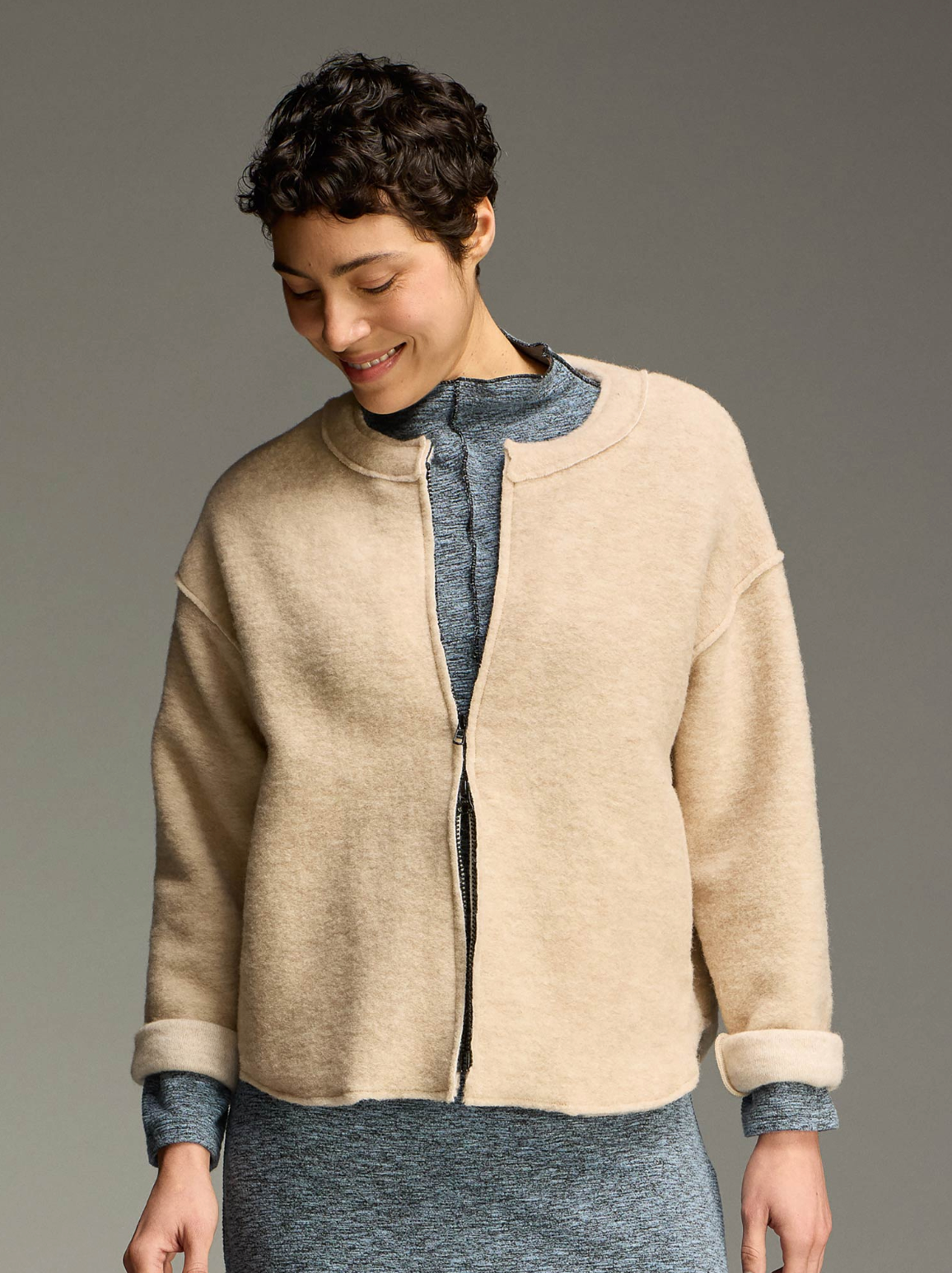 CUT LOOSE Boiled Wool Bomber Jacket - 3988189