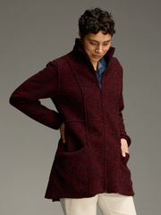 CUT LOOSE Marled Boiled Wool Zip Jacket - 3248526