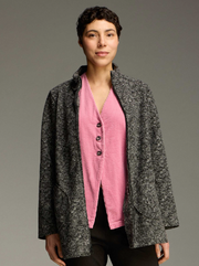 CUT LOOSE Marled Boiled Wool Zip Swing Jacket - 3248902