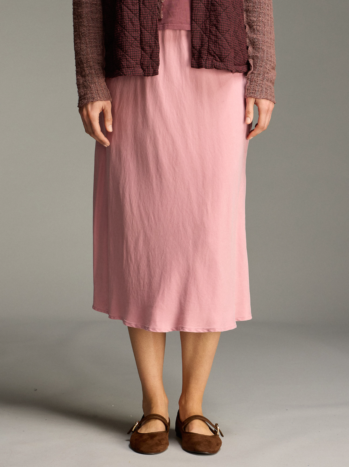 CUT LOOSE Vintage Satin Bias Midi Skirt - 6189534