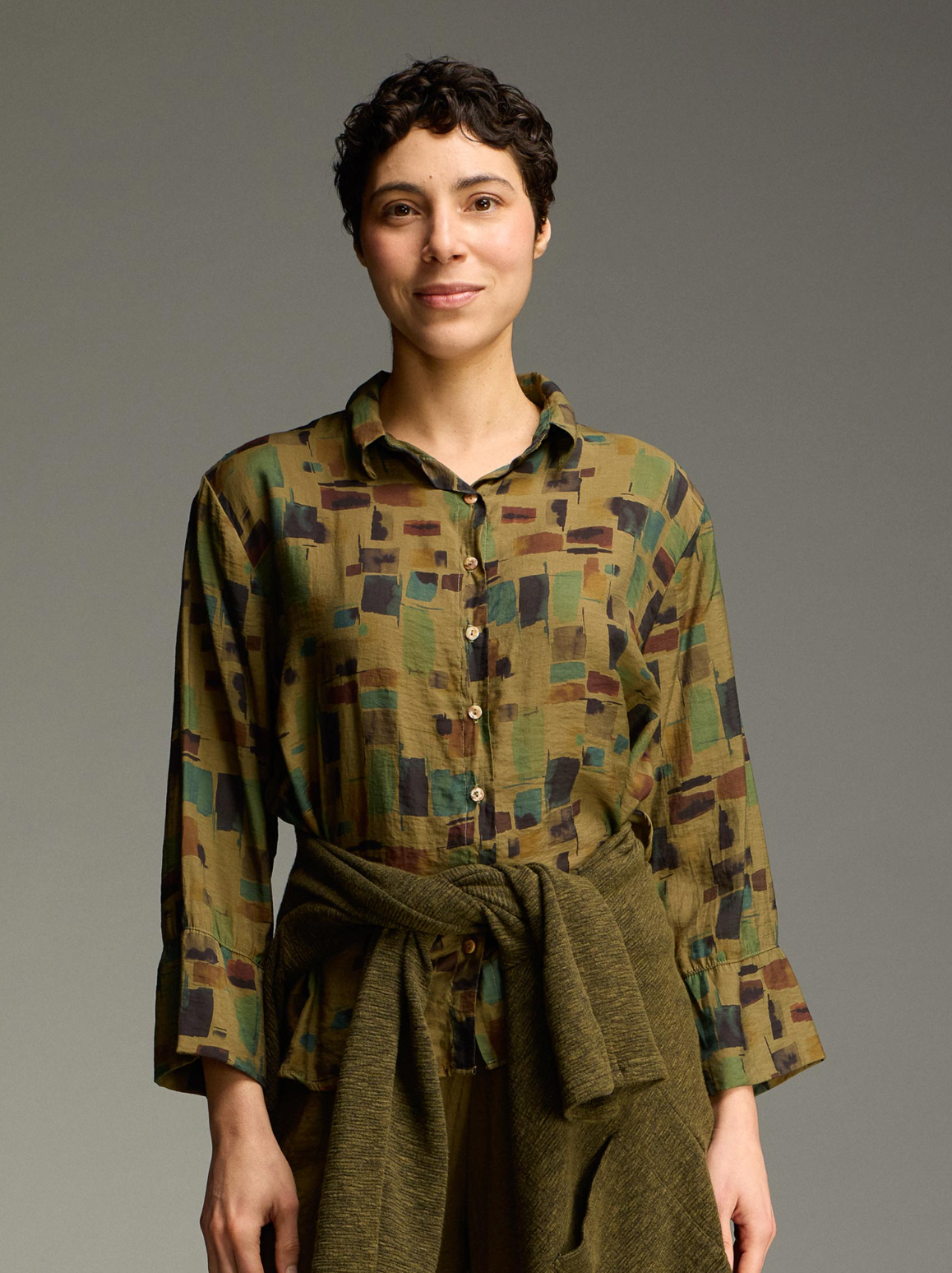 CUT LOOSE Sea Glass Crop Easy Shirt - 6236986