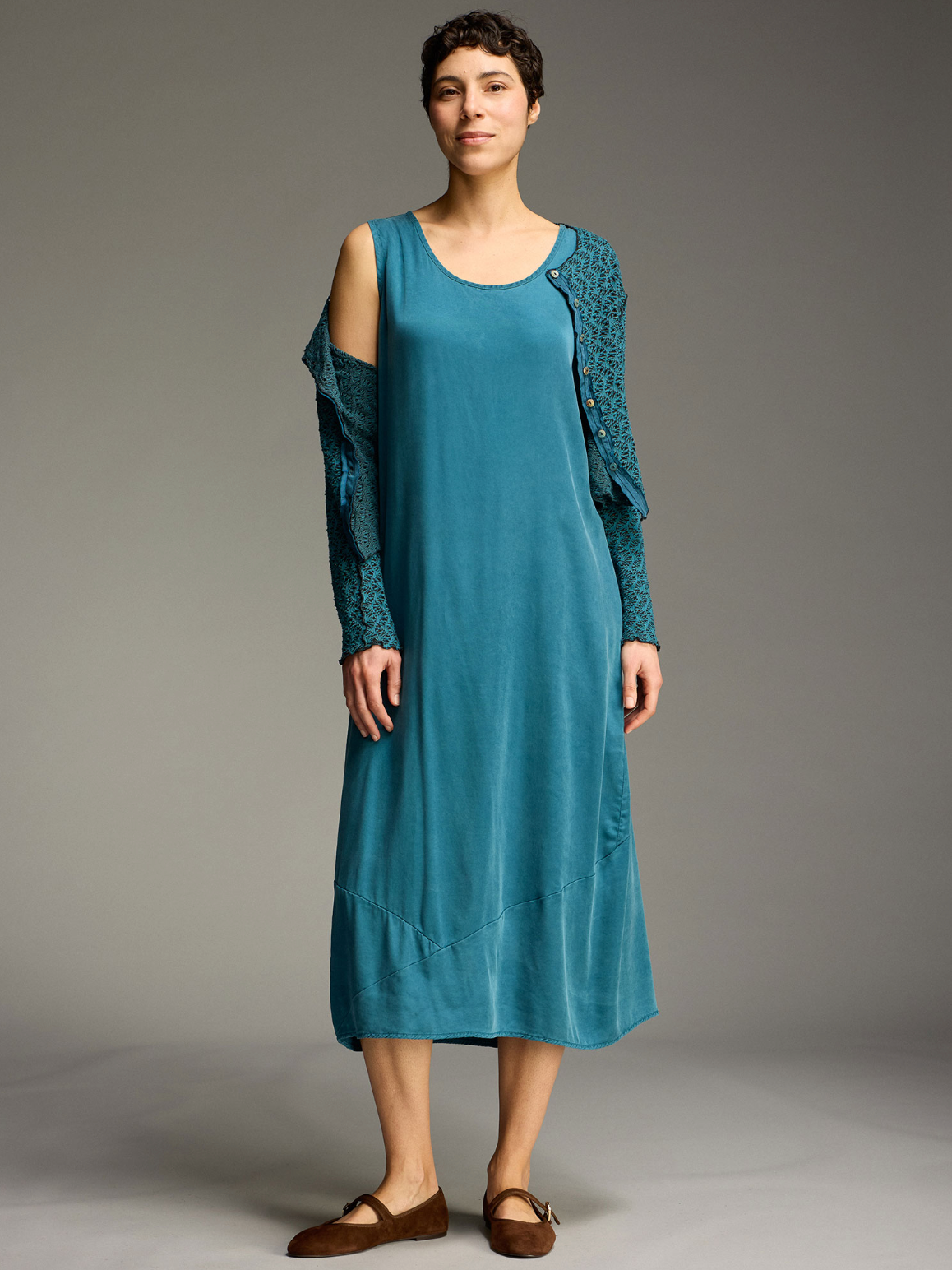 CUT LOOSE Vintage Satin Long Slip Dress - 6180795