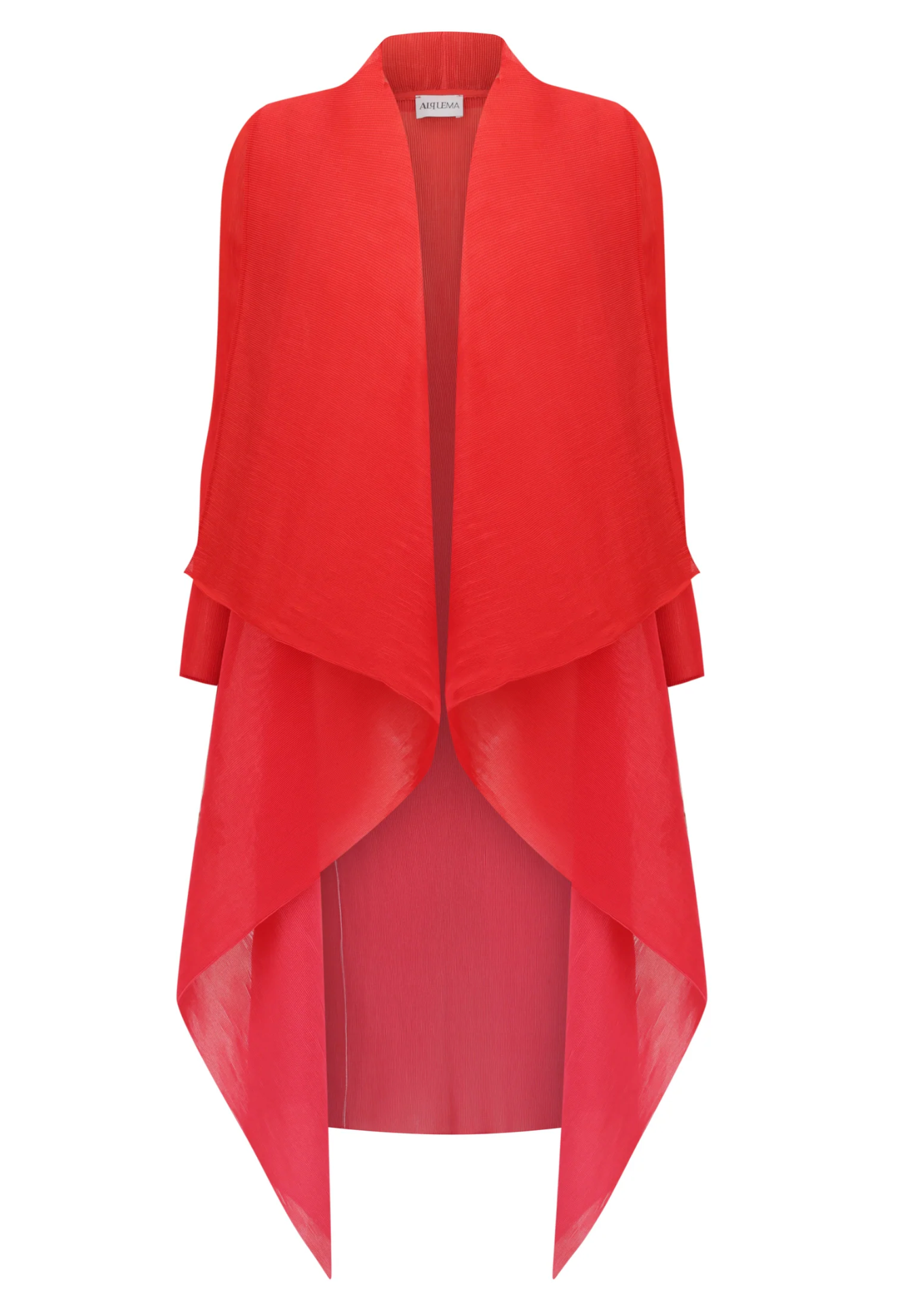 Alquema Long Collare Coat - RED TO ROSE