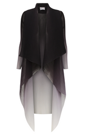Alquema Long Collare Coat - ONYX TO SNOW