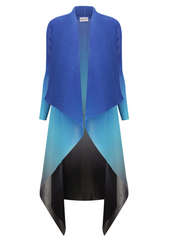 Alquema Long Collare Coat - TANZINITE TO BLACK