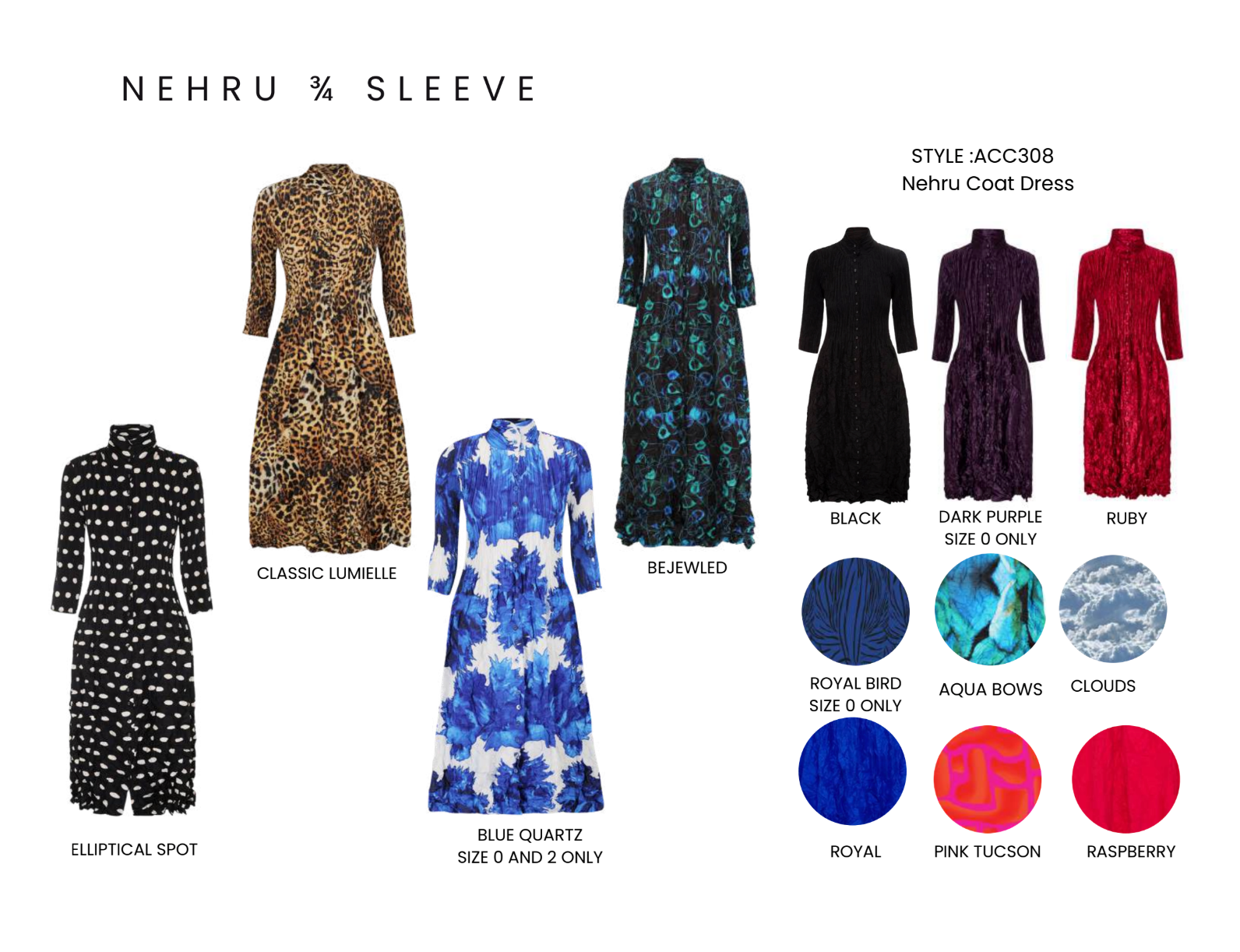 Alquema Nehru Coat Dress - ROYAL BLUE