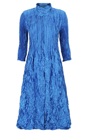 Alquema Metallic Nehru Coat Dress - CERULEAN BLUE