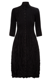 Alquema Metallic Nehru Coat Dress - BLACK