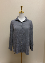 CUT LOOSE Crinkle Check Crop Easy Shirt - 6126986 - OVERCAST