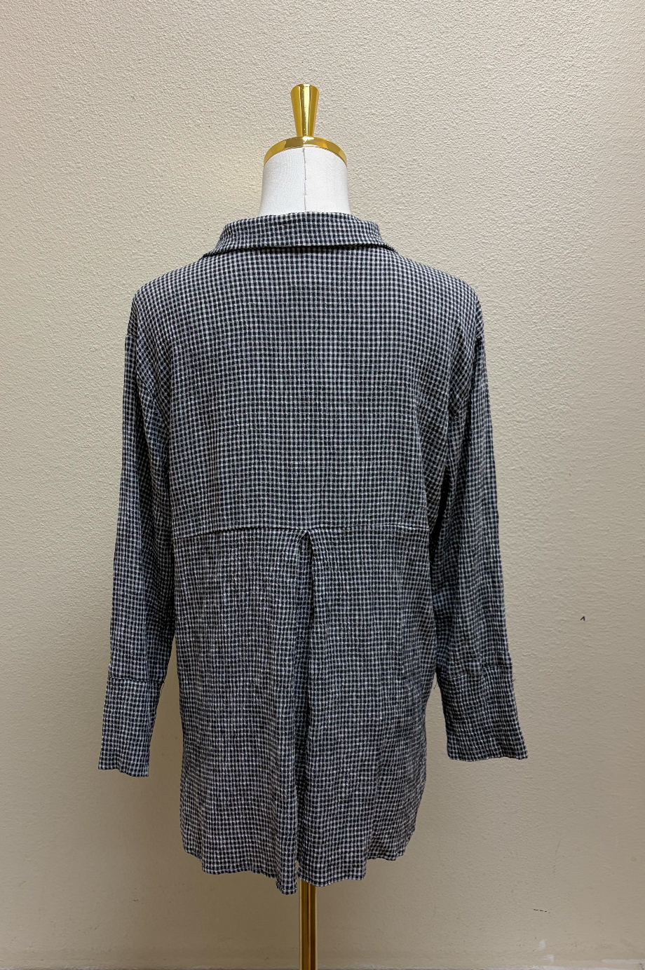 CUT LOOSE Crinkle Check Crop Easy Shirt - 6126986
