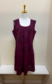 Color Me Cotton CMC Front Pleat Sleeveless Dress - IK-8285 - RAZZLEBERRY
