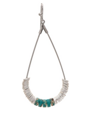 RAIN Silver Turquoise Disc Bead Teardrop Earring - E3449S