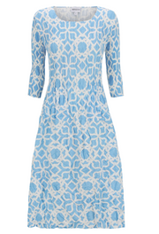 Alquema 3/4 Sleeve Smash Pocket  Dress - LABYRINTH BLUE