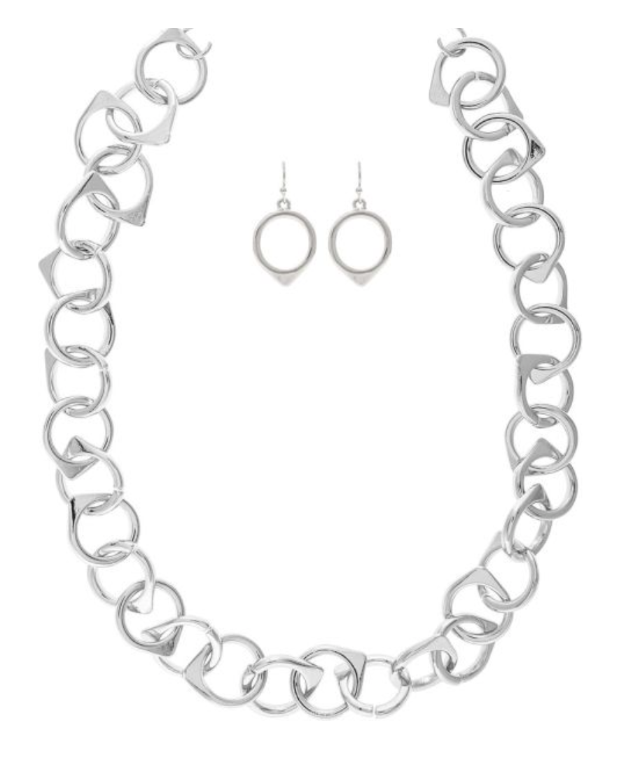RAIN Silver Pointed Hoop Earring - N2944S