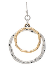 RAIN Shiny Two Tone Double Circle Earring - E5154TT