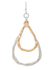 RAIN Shiny Two Tone Double Teardrop Earring - E5155TT