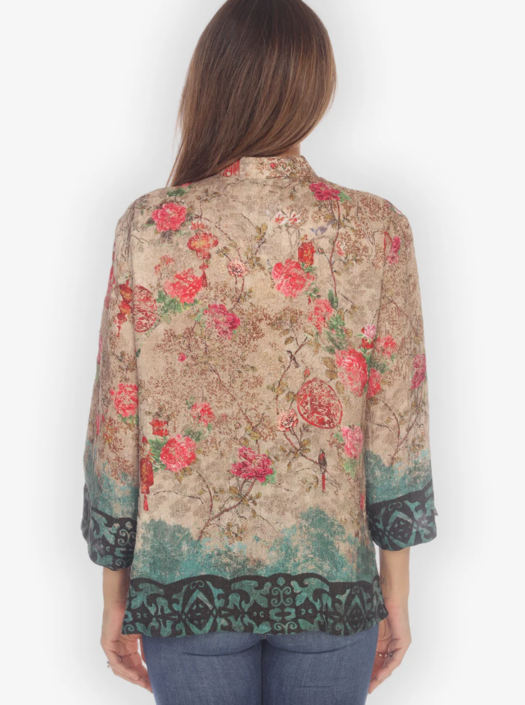 Citron "Lattice Border Citron Style Silk Blouse" - 1213LB