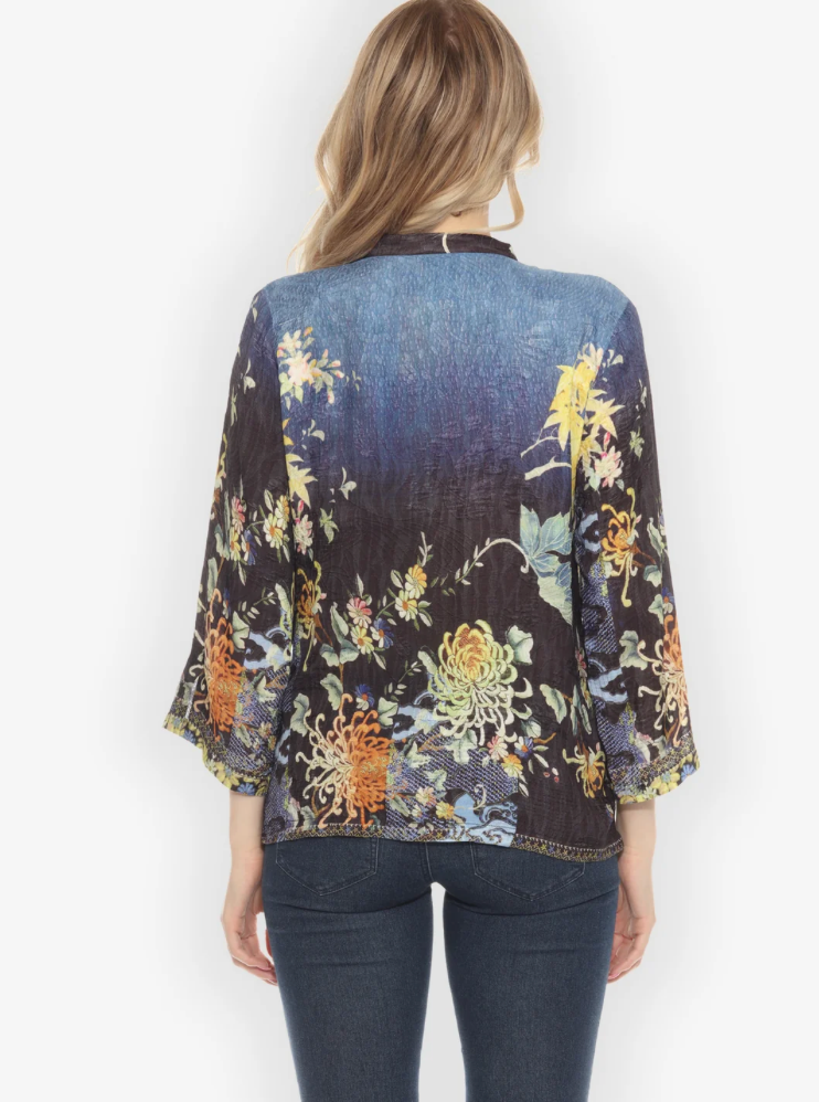 Citron "Mums Border Classic Citron Silk Blouse" - 1213MB
