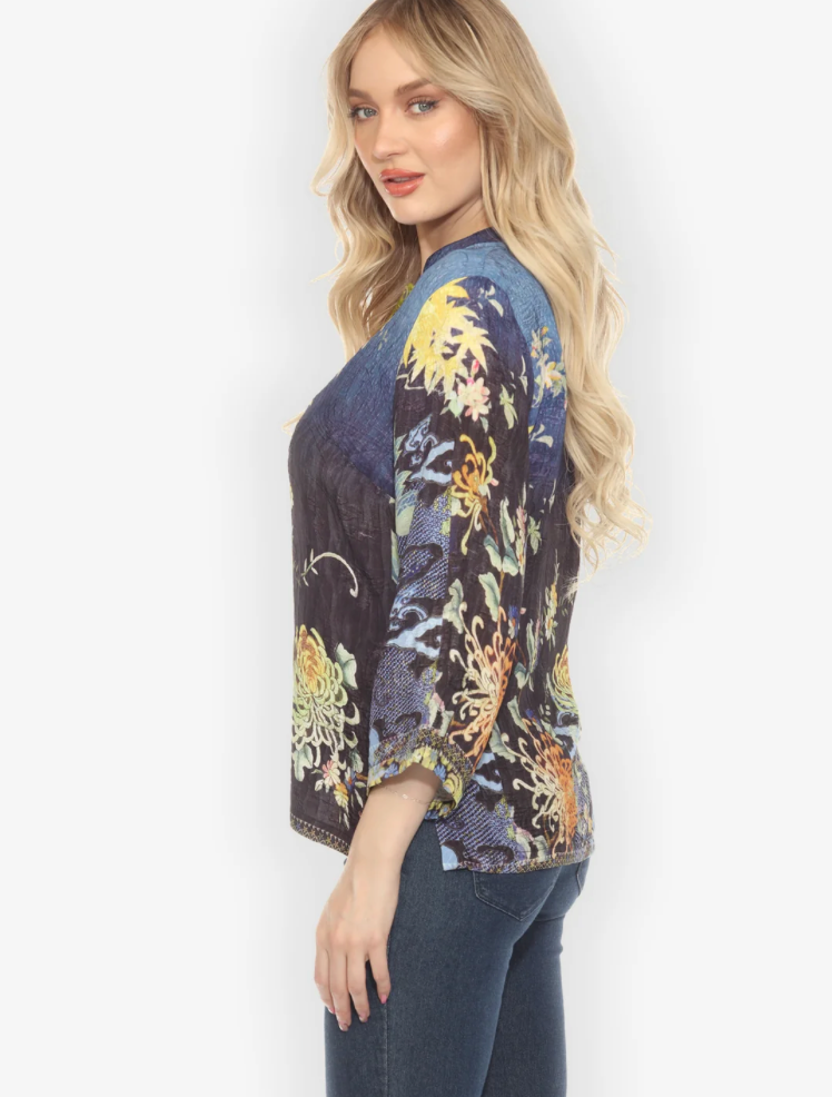 Citron "Mums Border Classic Citron Silk Blouse" - 1213MB