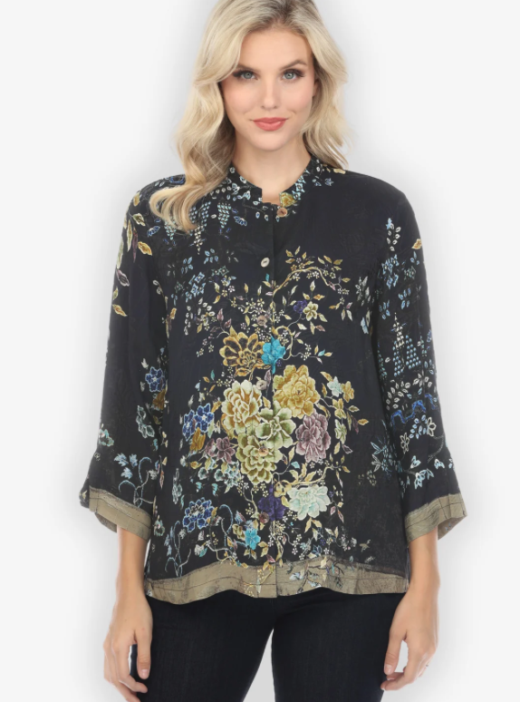 Citron "Queen Radiant Charm Vintage" Silk Blouse - 1213QRCV