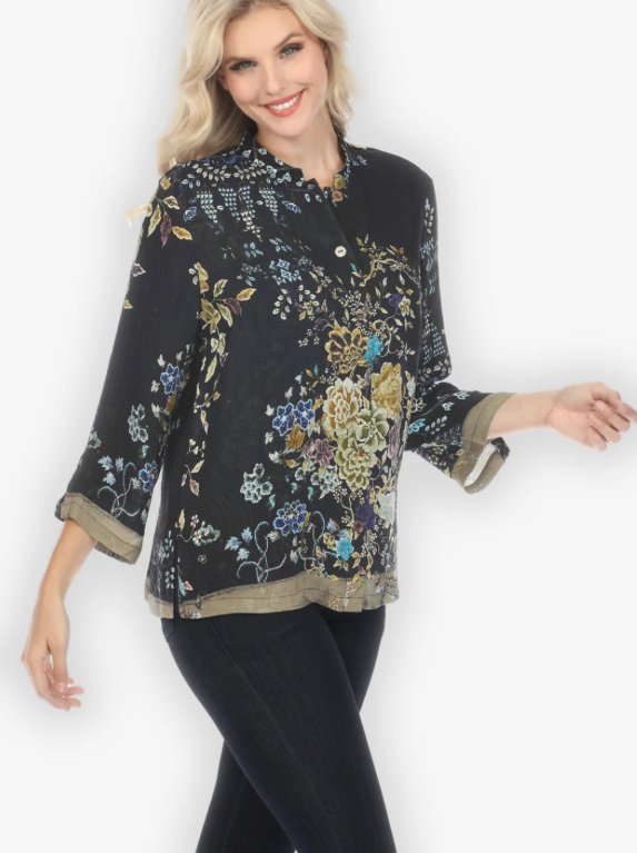 Citron "Queen Radiant Charm Vintage" Silk Blouse - 1213QRCV