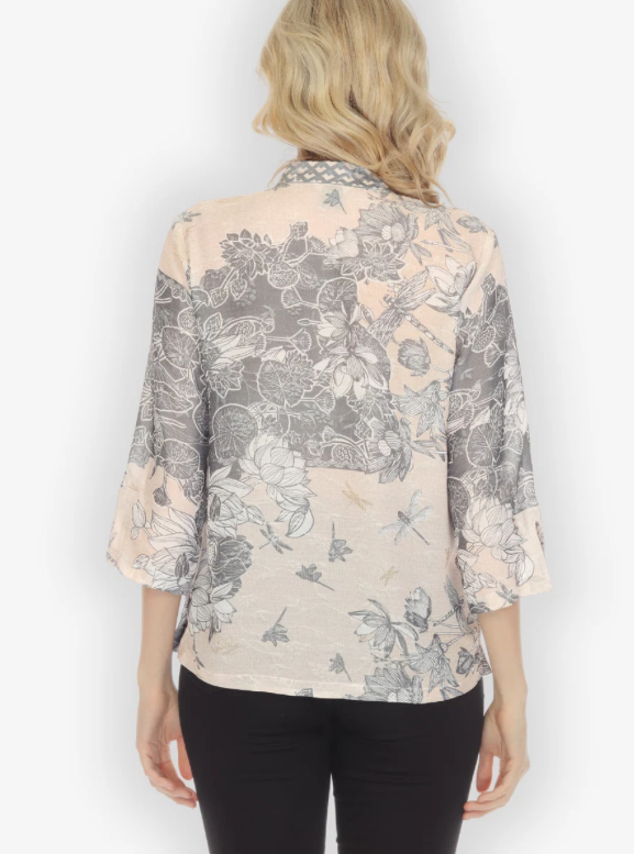 Citron "Dragonfly with Lotus Rayon Blouse" - 1213DLWR