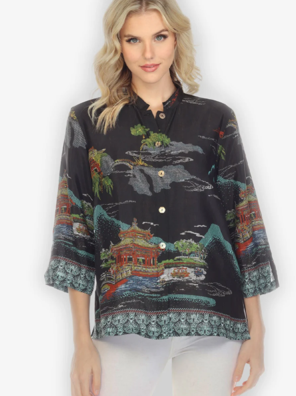 Citron "Pagoda Mountain Silk Blend Blouse" - 1213PM