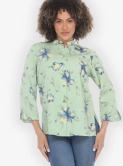 Citron "Hibiscus Leafy Mint Green Blouse" - 1213HL-MG
