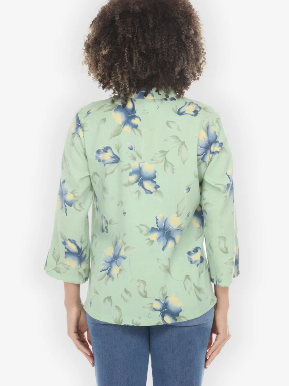 Citron "Hibiscus Leafy Mint Green Blouse" - 1213HL-MG
