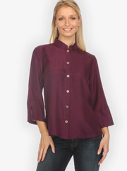 Citron "Solid Deep Purple Silk Blouse" - 1213SS-DP