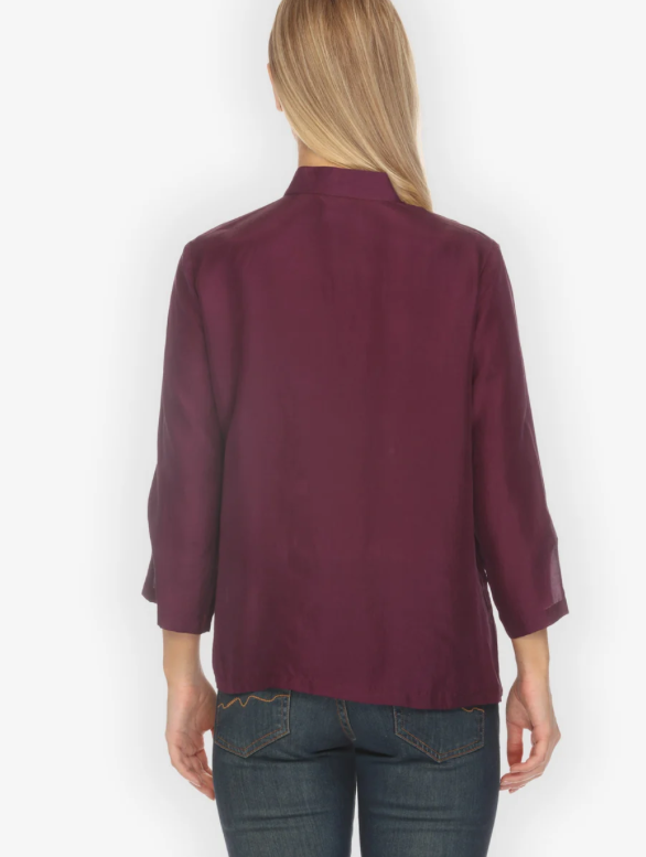 Citron "Solid Deep Purple Silk Blouse" - 1213SS-DP