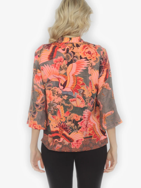 Citron "Crane Butterfly Silk Blouse" - 1213CBS