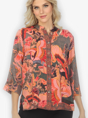 Citron "Crane Butterfly Silk Blouse" - 1213CBS