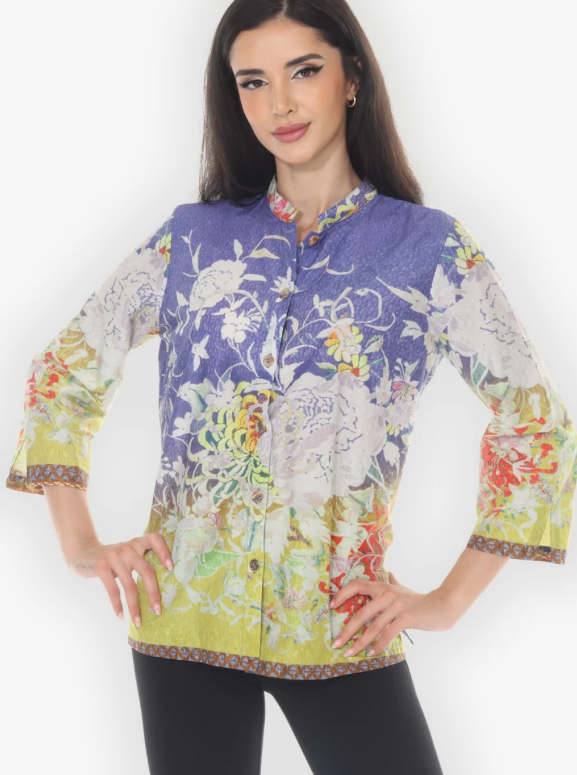 Citron "Ombre Floral Art Cotton Blouse" - 1213OFA