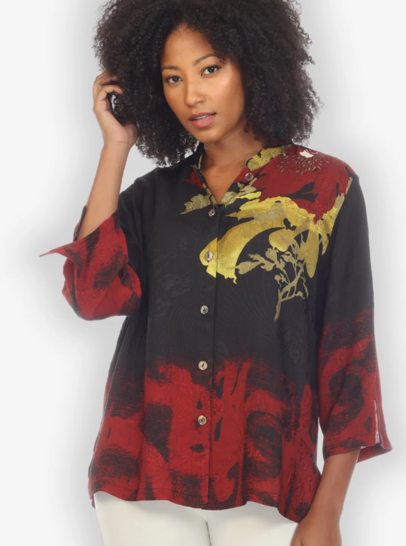 Citron "Flower Silk Magic Citron Style Blouse" - 1213FSM