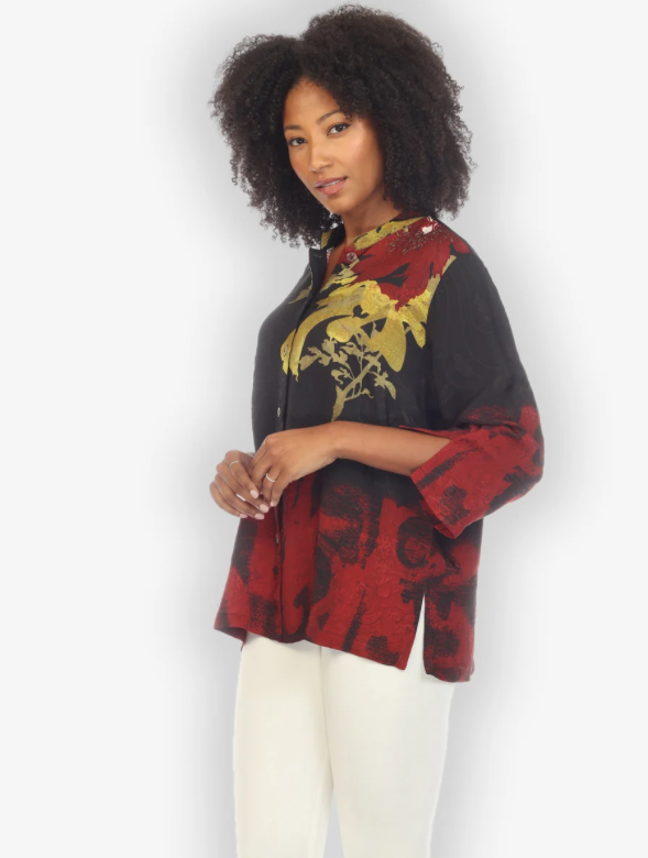 Citron "Flower Silk Magic Citron Style Blouse" - 1213FSM
