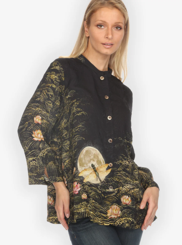 Citron "Lotus Dragonfly Moon Silk Blouse" - 1213LDM