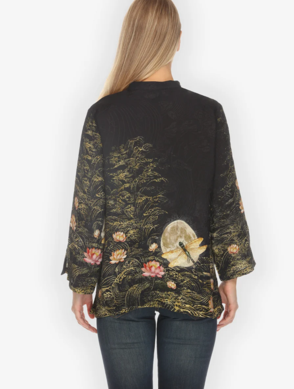 Citron "Lotus Dragonfly Moon Silk Blouse" - 1213LDM